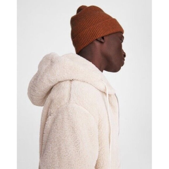 rag & bone Men's Damon Faux-Shearling Full-Zip Hoodie Ivory M BNWT $395 - Picture 4 of 9